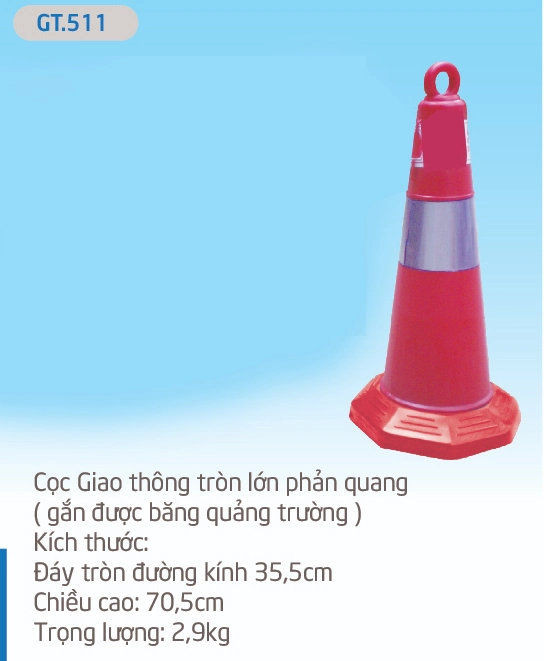 Cọc giao thông tròn lớn phản quang GT511